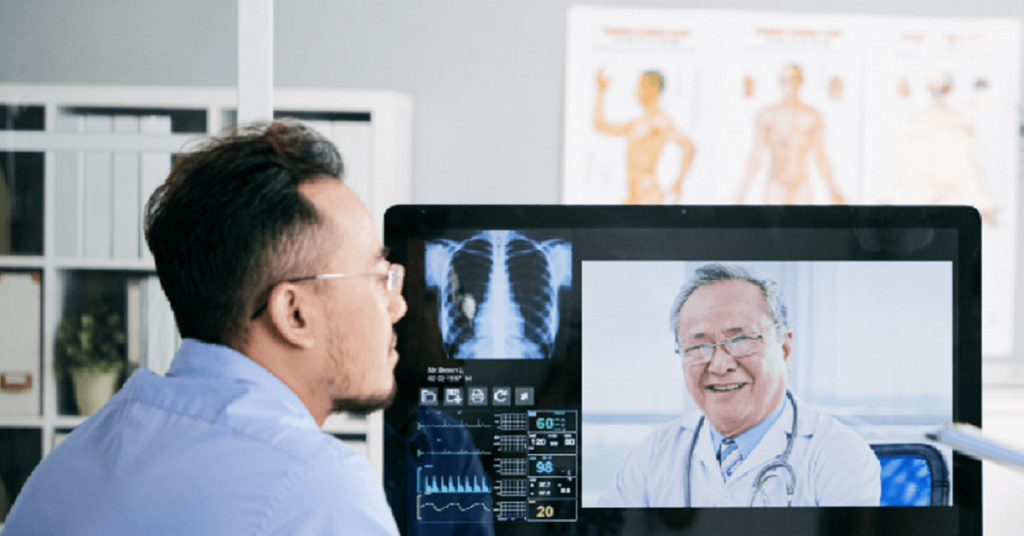 What is meant by synchronous vs asynchronous telehealth services